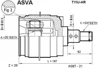 Шарнирный комплект, приводной вал TYIUHR ASVA – фото
